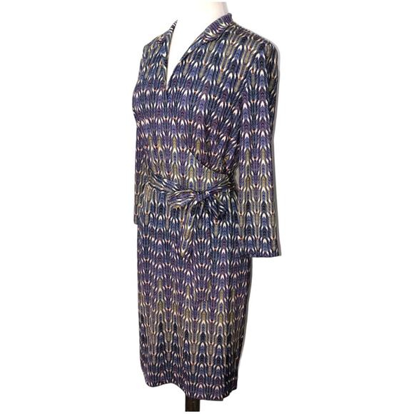 Etcetera Geometric Print True Wrap Dress 8 EUC - Picture 1 of 7